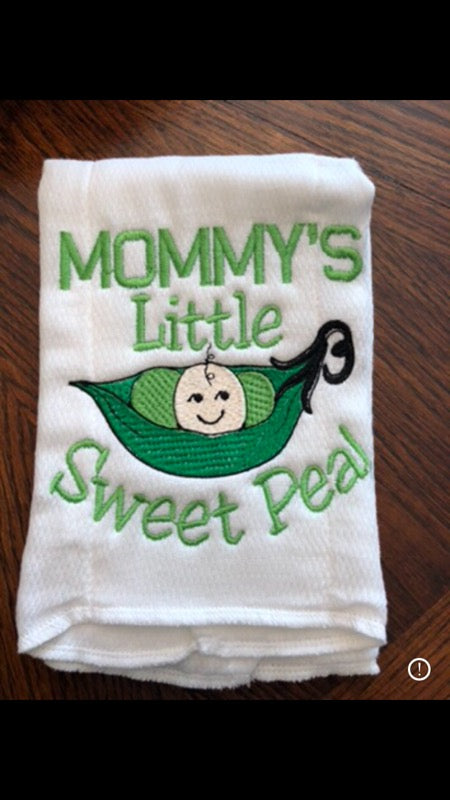Mommy's Little Sweat Pea Burp Cloth
