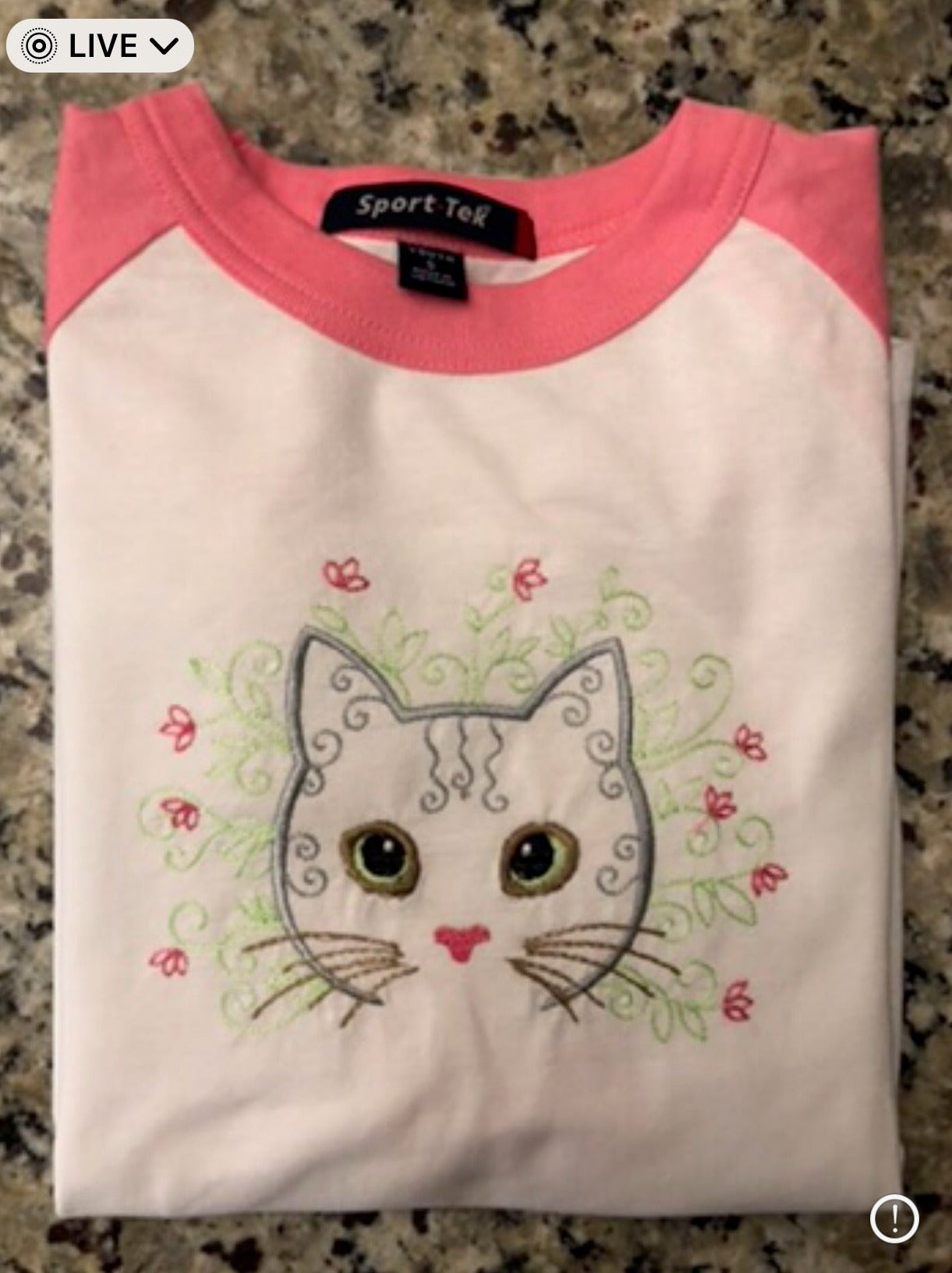 Embroidered hotsell cat shirt