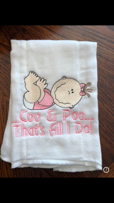Coo & Poo Burp Cloth