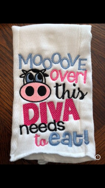 This Diva Needs To Eat Burp Cloth