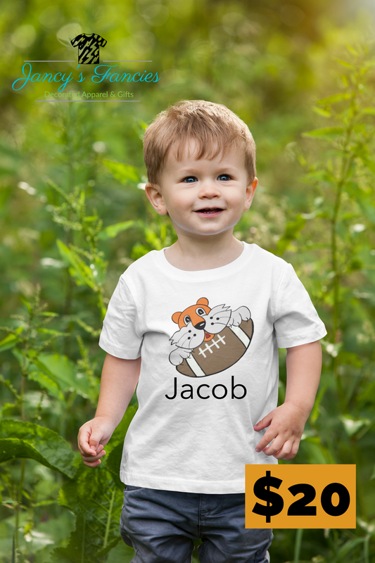 Toddler's  Tiger Football Short Sleeve T-Shirt